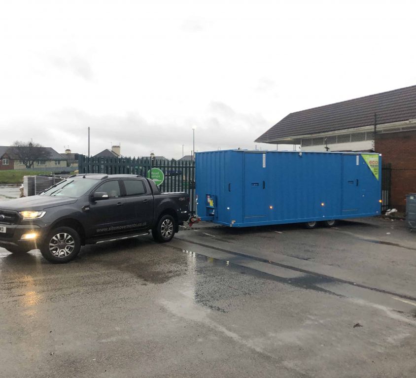 24ft welfare unit collected from Liverpool