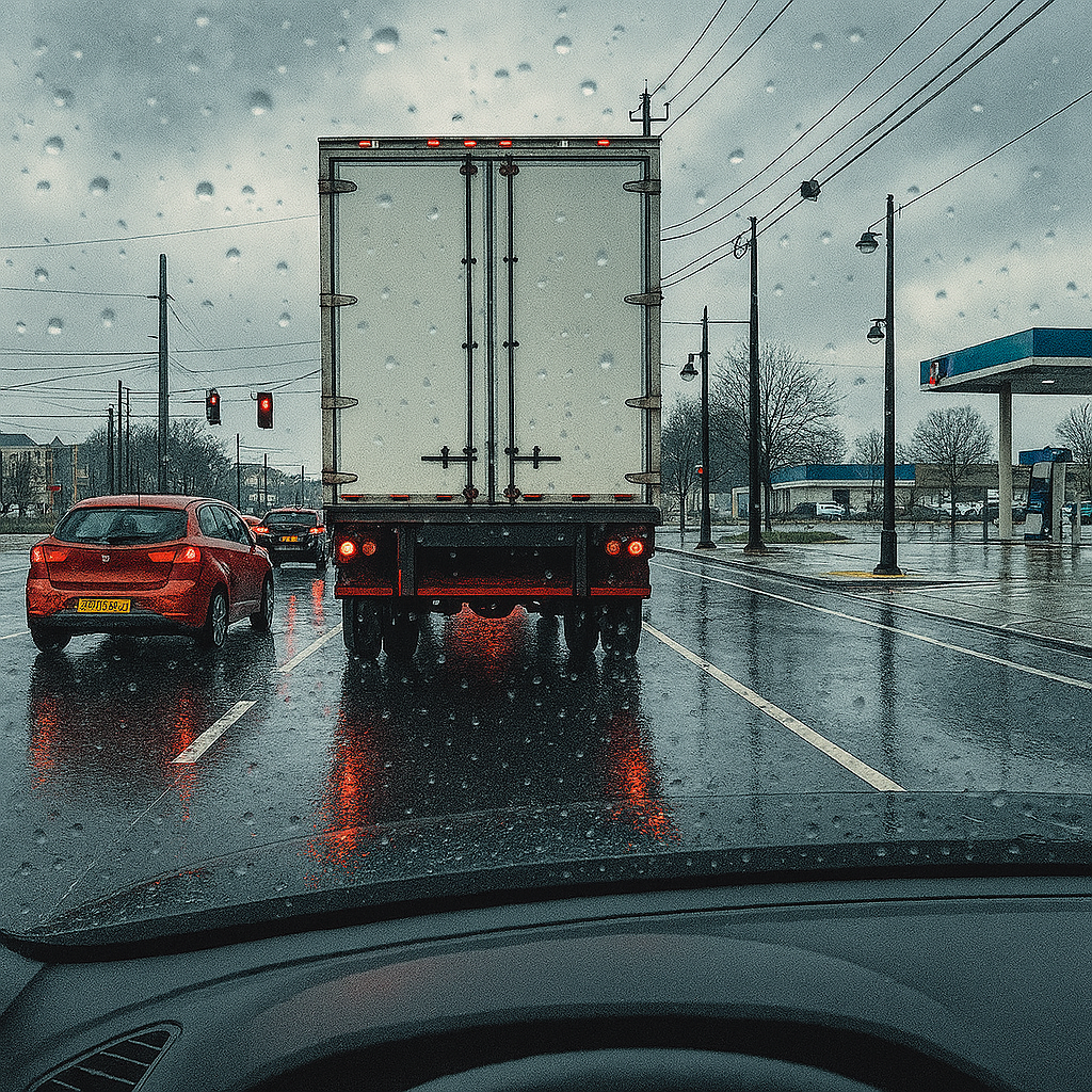 rear view of tail lift truck